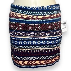 Charlotte Russe Women’s Aztec Print Mini Skirt Multicolor Size Small